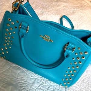 COACH blue crossbody purse